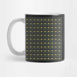 Christmas bells and Holly on navy background Mug